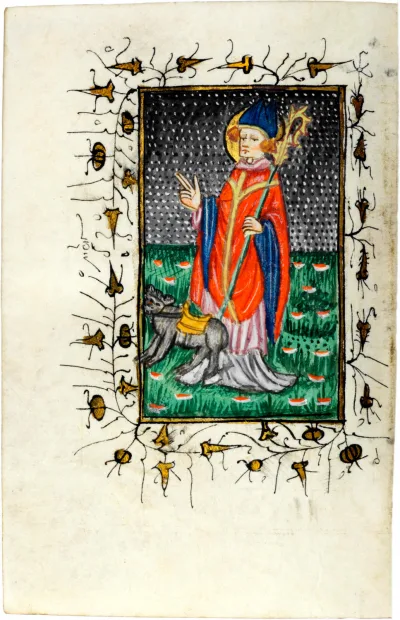 São Gaugerico em iluminura (Livro de Horas Van Reynegom)
