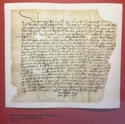 Carta de Bruder Klaus ao Conselho de Berna (1482)