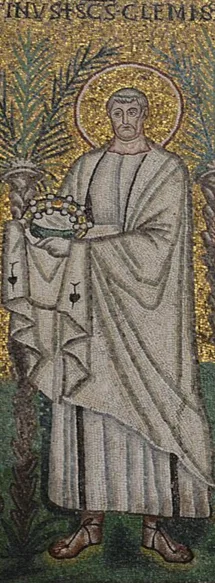 São Clemente de Roma — mosaico paleocristão de Sant'Apollinare Nuovo, Ravena