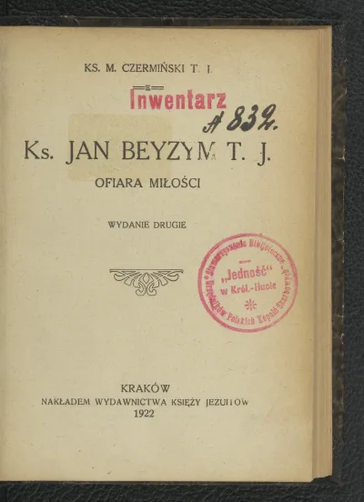 Padre Jan Beyzym (publicação de 1922)