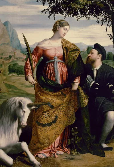 Santa Justina de Pádua e um doador (Moretto, c. 1530)