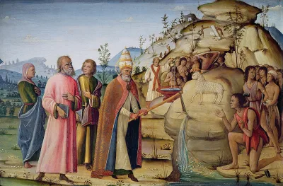 São Clemente fazendo brotar a fonte — Bernardino Fungai