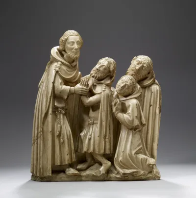 Santo Eleázaro curando os leprosos