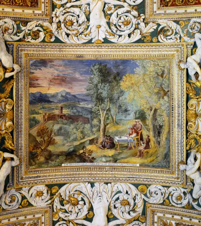 O cardeal Pedro Damião recruta jovens eremitas (Galeria dos Mapas, Museus Vaticanos)