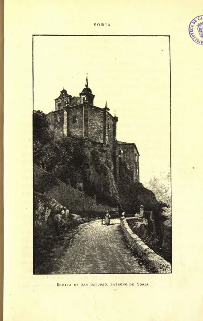 Ermida de San Saturio, patrono de Soria (gravura de 1889)