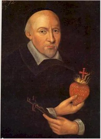 São João Eudes com os Corações Unidos de Jesus e Maria
