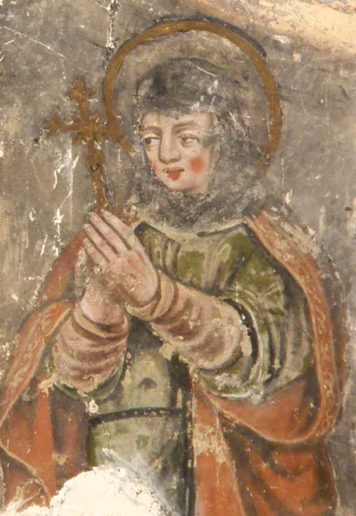 Santa Áurea com a cruz (pintura mural, séc. XVII)
